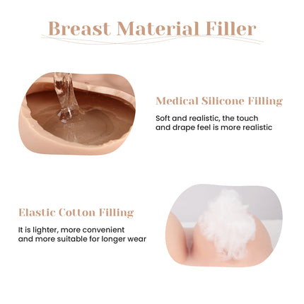 KUMIHO Fake Breast Forms Silicone Bodysuit Realistic Boobs Tits False Vagina Crossdresser Transvestites Costumes Shemale Chest