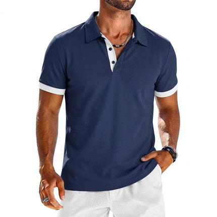 Summer Mens Short Sleeve Polo Shirt Lightweight Lapel Tshirts Breathable Sport T-shirts for Men Sports Solid Streetwear Cool Top