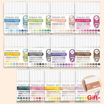 LANGUO 171/9 Colors Direct Liquid Acrylic Paint Pens Brush Marker for Rock Painting Stone Canvas DIY Art Supplies Stationery