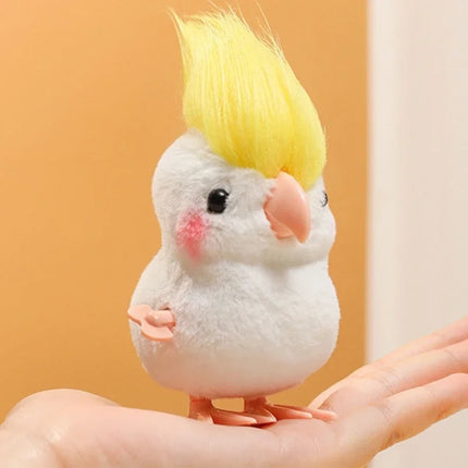 1pcs Cute Wind Up Jumping Parrot Plush Animals Toy Kids Boy Girl Stuffed Animals Parrot Clockwork Walking Toys Children Fun Gift