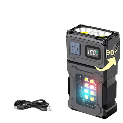 EDC Mini LED Flashlights Rechargeable Magnetic Torch Clip-On EDC Handheld Work Light for Hiking Camping Dog Walking Emergencies