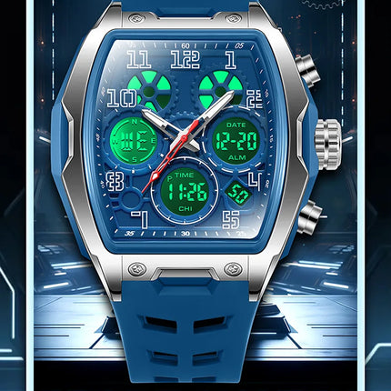 Men Dual Display Watches For Male Clock 2025 Top Brand Luxury Military Silicone Band Men Wrist Watches Sports Digital Wristwatch