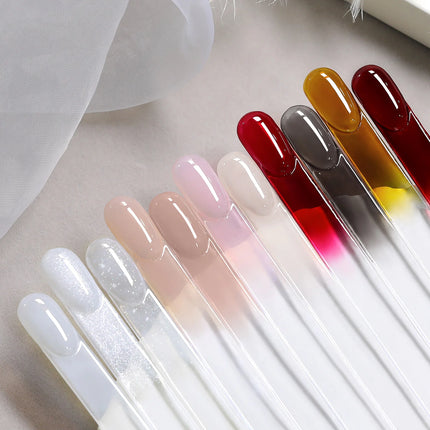 BORN PRETTY 15ml Jelly Gel Polish Milky White Nude Glitter Soak Off LED UV Gel Semi Permanent Nail Art Manicure Gel Varnish