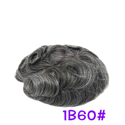 10x8inch Men's Toupee French Lace Hair System Indian Remy Hair Breathable Full Lace Hair Replacement Hairpiece