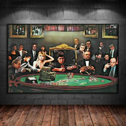 Classic Movie Gangsters Godfather Scarface Tony Montana Canvas Painting Wall Art Pictures Posters Prints for Living Room Decor