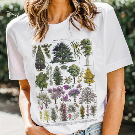 Summer Fashion Unisex T-shirt Vintage Tree Women T-shirts Graphic Tees Harajuku Tops Travel T-shirt