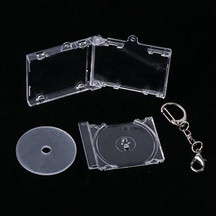 1/30Pcs Blank Album Mini CD Case Keychain DIY Peripheral Commemorative Keyring for Car Backpack Key Pendant Hanging Decoration