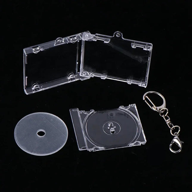 1/30Pcs Blank Album Mini CD Case Keychain DIY Peripheral Commemorative Keyring for Car Backpack Key Pendant Hanging Decoration