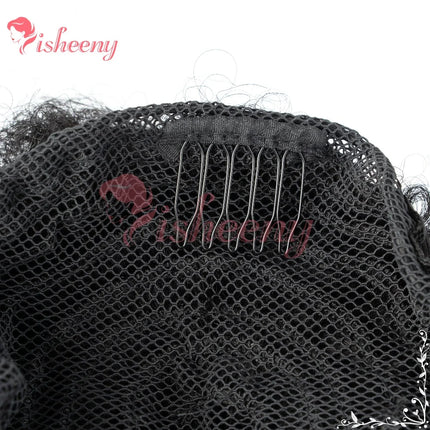 PHVA Model Kinky Curly Hair Bun, Adjustable Drawstring Afro Puff, Instant Volume Updo Hairpiece