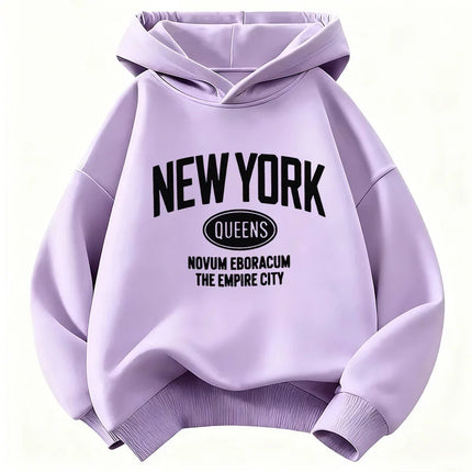 226Kids Letter Print Hoodie New York Style Casual Sweatshirt for Boys Girls Autumn Winter