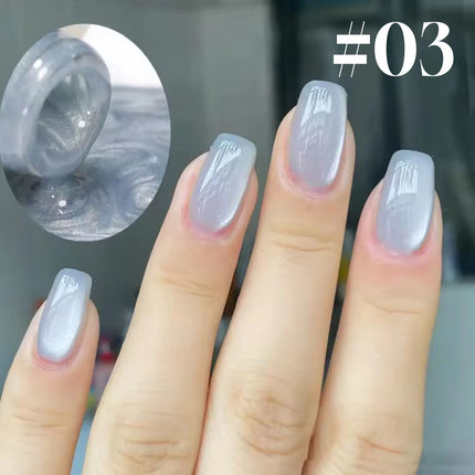 ZH Autumn And Winter Nails Toe Selling Whitening Glass Bead Cat Eye Gel Nail Polish Black Nails Nail Art Grey Cat Eye Nail Glue