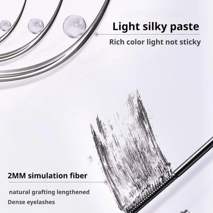 3D Curling Eyelash Mascara,Slim Brush Mascara, Waterproof Tube Mascara Lash-Lifting Long Lasting No Clumping Defined Lashes