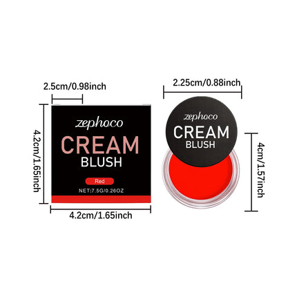 Red Silky Moisturizing Blush, Hydrating and Colorful for a Rosy, Radiant, Natural Contouring Makeup Look