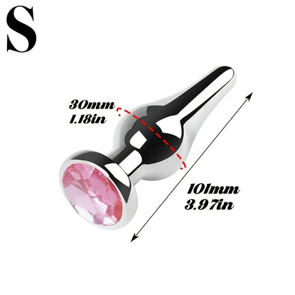 Tapered Anal Plug Anal Trainer Kit, Metal Jeweled, Fetish Jewelry Butt Plug Anal, Sex Toys Women Men Couples Lover