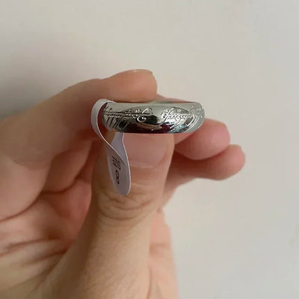 Language Carving Not Fade Rings for Unisex Fashion Minimalist Accessories Titanium Steel Jewelry