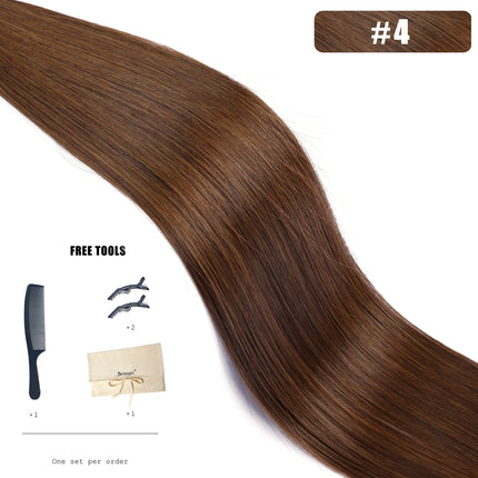 Genius Weft Human Hair Extensions 100G Double Drawn Blonde Bundles Invisible Straight Virgin Hair Weft Full End Top Quality