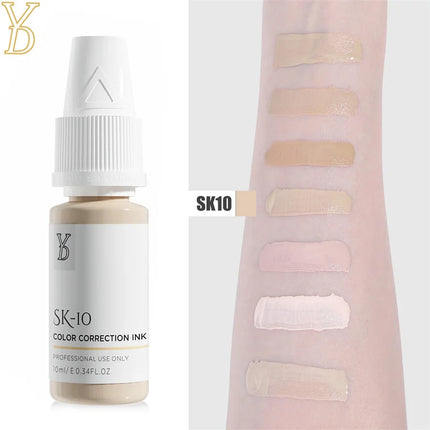 YDPMU 10ML Skin Camouflage Pigment Semi Permanent Makeup Tattoo Ink for Scar Vitiligo Stretch Mark Conceal Restore Skin Tones