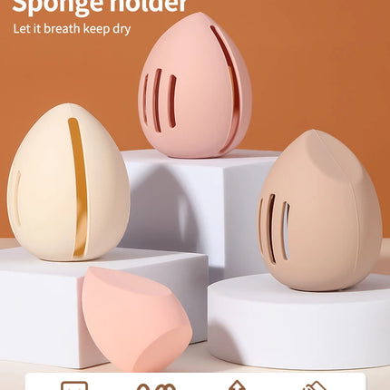 1Pcs Makeup Sponge Holder Eco-Friendly Silicone Multi-hole Beauty Egg Storage Case Travel Protable Cosmetic Puff Holder Box