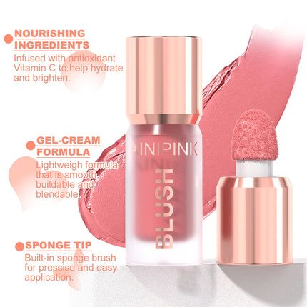 Matte Liquid Blush Waterproof High Pigmented Smooth Non-Sticky Peach Pink Coral Daily Makeup Multi-use Blushing Glow Christmas