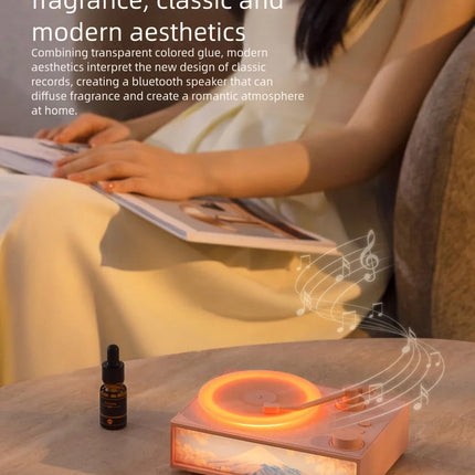 Little Prince Aromatherapy Lighting Painting Bluetooth Speaker Stereoscopic Sound Effects Rotating Retro Record Speaker
