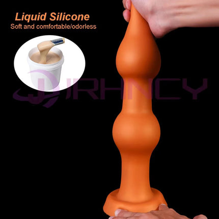 Anal Plug with Suction Cup Beads Anal Butt Plug Soft Silicone Anus Dilation Sex Toys for Women Men Buttplug Adult Sex Product