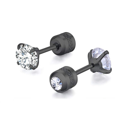 1 piece Medical Stainless Steel Crystal Zircon Ear Studs Earrings Tragus Cartilage Hypoallergenic Screws Piercing Jewelry