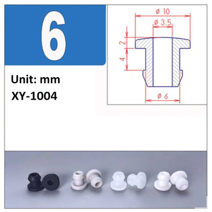 Black Silicone Rubber Snap-on Grommet Hole Plugs End Caps Bung Wire Cable Protect Bush 4.5mm-30mm