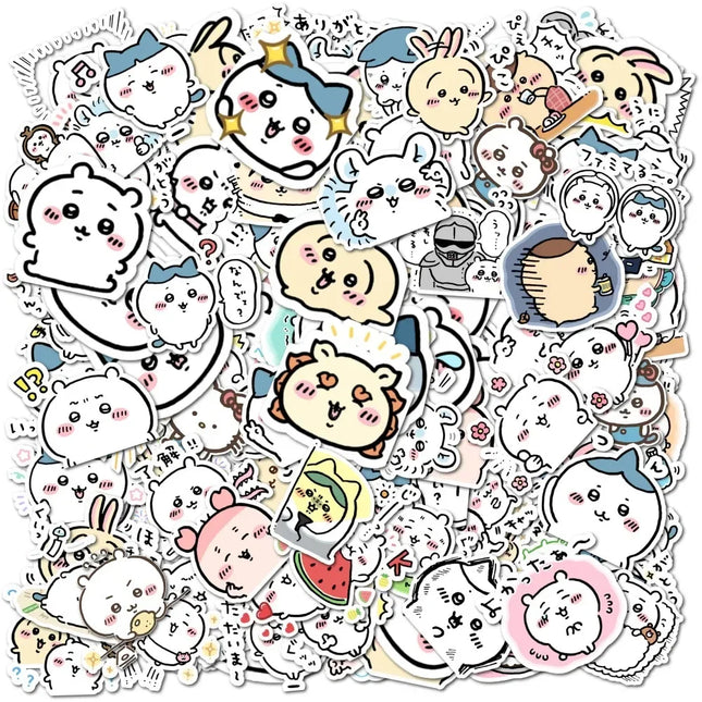 100pcs Chiikawa Stickers Cute DIY Waterproof Vinyl Scrapbook Water Cup Lovely Cartoon Anime Phone Case Sticker Kids Gift Toy