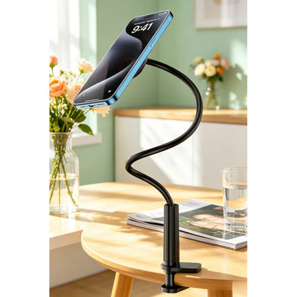 120CM Super Long Gooseneck Magnetic Phone Holder, Freely Adjustable Desktop Bed Stand, All Cellphone Compatible Magnetic Lazy Su