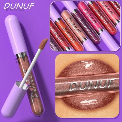 1pc Metallic Liquid Lipstick Long Lasting Glitter Lip Glaze Waterproof Moisturize Brown Lip Tint Shiny Shimmer Lipgloss Makeup