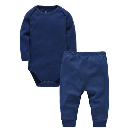 2/3 Pcs/set Baby Clothing Set 100% Cotton Plain Baby Romper+Pant Newborn Bodysuit Trousers Blank Legging Kids Clothes For 0-12M