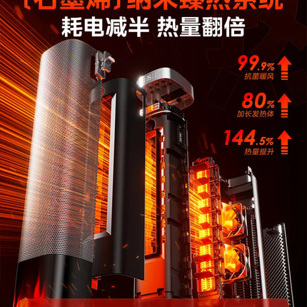 Midea heater home 2025 new flame tower large area voice graphene electric heating artifact