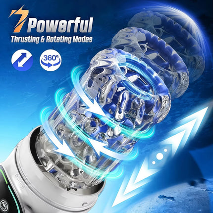 Automatic Telescopic Rotation Masturbator Cup Vagina Masturbation Blowjob Adults Sex Toys for Men Male Piston Mastubator