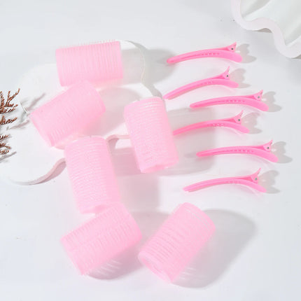 12pcs/set air bar curling iron tube self-adhesive magic roll and bangs hair clip curling styling tool  Special for real hair wig