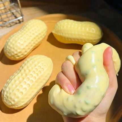 Peanut Squishy Crunchy Stress Ball Squeeze Toy Handmade Squeeze Ball Buttery-Soft Feel Fidget Toy ASMR Sensory Toys for Adults