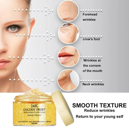 24K Gold Face Serum Fade Dark Circles Fine Line Anti Aging Cream Smoothing Nourishes Firming Lifting Brighten Skin Care Essence