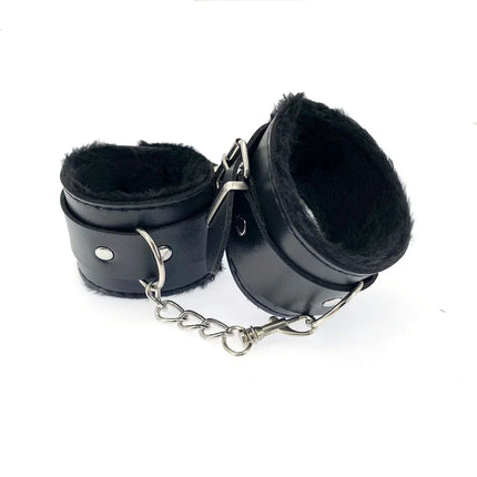 1 Pair Sexy Hand Wrap PU Leather Plush Handcuff role play Bdsm Bondage Slave Game Sex Toys for Couple Erotic Soft Handcuff