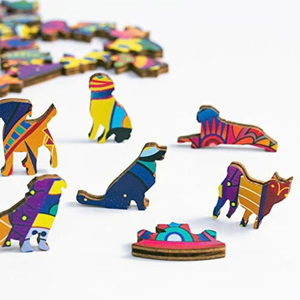 Beautiful Tree Pattern Wooden Puzzle with Irregular Animal Shapes, Stress Relieving Toys, Holiday Birthday Gift