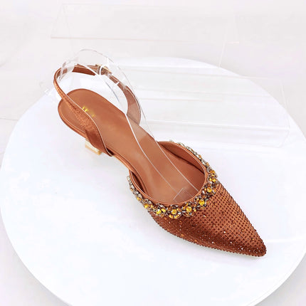 Insightlink Lady High Heels Crystals Shoes and Bag Set Rhinestone Handbag with Sandals for Wedding Gems Clutch Purse with Shoes