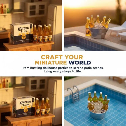 112 Dollhouse Miniature Corona Beer Case 1 Set for Kids DIY Pretend Bar Scene Decoration