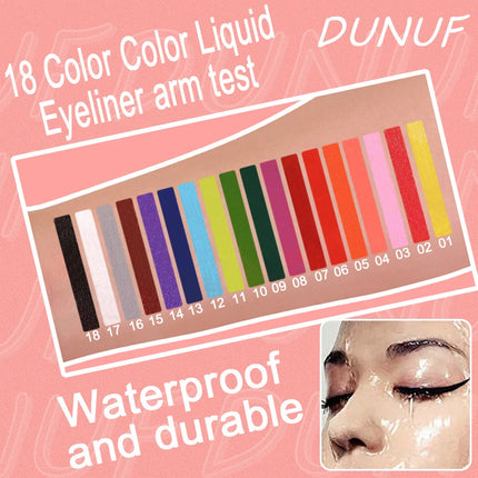 Matte Dark Green Liquid Eyeliner Pencil Waterproof Makeup Colorful Liquid Eye Liner Ultra-thin Long-Lasting Quick-Dry Eye Liner