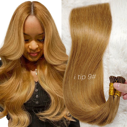 Straight Highlight Hair I Tip Hair Extensions Natural Real Virgin Human Hair Fusion Hair Original 99j 1b 613 Blonde Honey Color