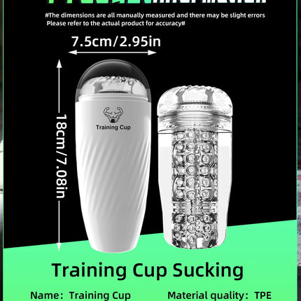 Male Masturbator Transparent Meat Vaginal Masturbation Adult Male Sex Toy Piston Manual Masturbator Cup Penis Massage Trainer