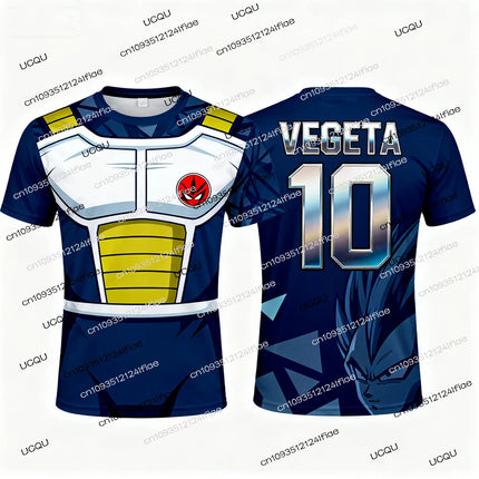 2026 Summer Dragon Ball Z Vegeta Football Jersey T-Shirt Kids Football Special Jersey Kit Adult Men/Women Anime Short Sleeve Y2k