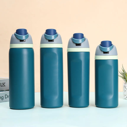 16/19/24/32oz Thermos Cup Fruit Mug Kids Straw Cup Vacuum Flasks Stainless Steel Travel Thermal Water Bottles