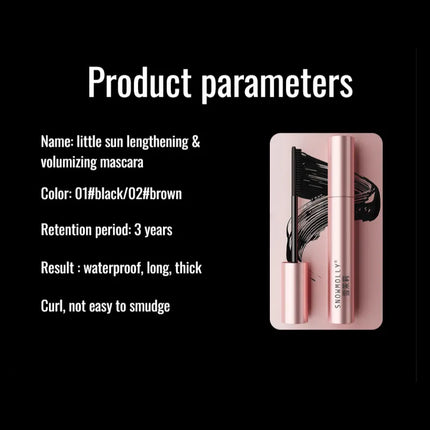 Black Volume Curl Mascara Defining Mascara Lengthening Waterproof  Mascara Waterproof Extra Volume Long -lasting Hyper-Curl
