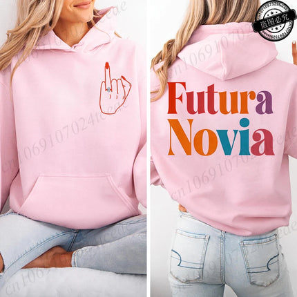 Women's Hoodies Future Bride & Tribu De La Novia Sweatshirts Fashionable Casual Pullovers for Single Farewell & Bridal Shower