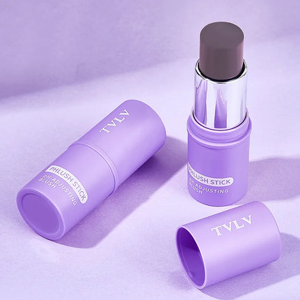Colorchanging Blush and Lip Balm Dual Applicator Stick Keeps Makeup in Place, Provides Natural Temperature-changing Blush Effect