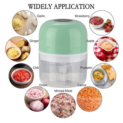 Electric Garlic Masher Garlic Masher Rechargeable 260ML Onion Chopper Portable Meat Grinder Household Kitchen Vegetable Blender