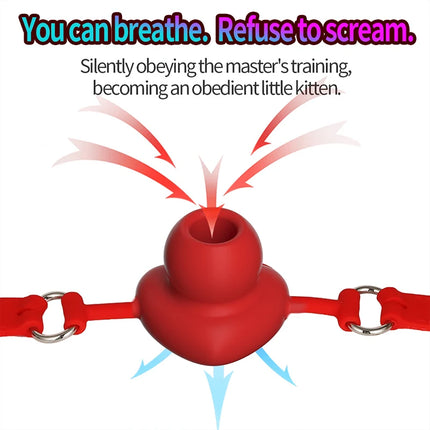 All silicone Sex Mouth Gag Adjustable Belt Mouth Ball Slave Flirting Fetish Roleplay Props SM Bondage Sex Toys For Women Men Gay